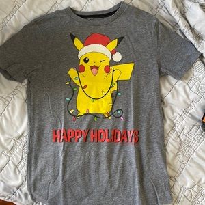 Boy’s Pikachu Happy Holidays Shirt L(10-12)